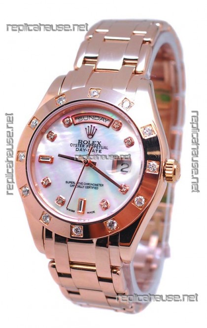 Rolex Day Date White Mother of Pearl Japanese Replica Watch