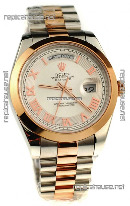 Rolex Day Date Two Tone Swiss Replica Watch 