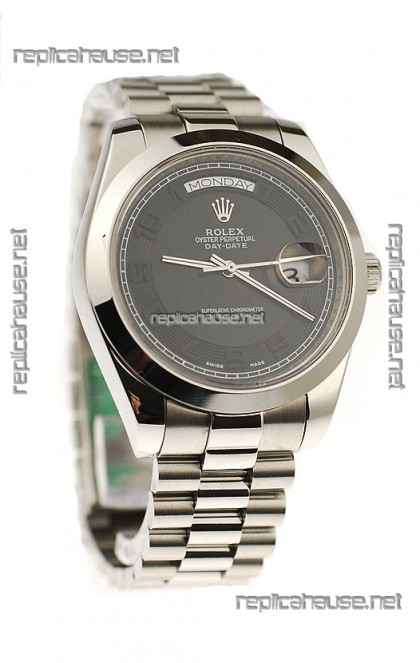 Rolex Day Date II Silver Japanese Replica Watch