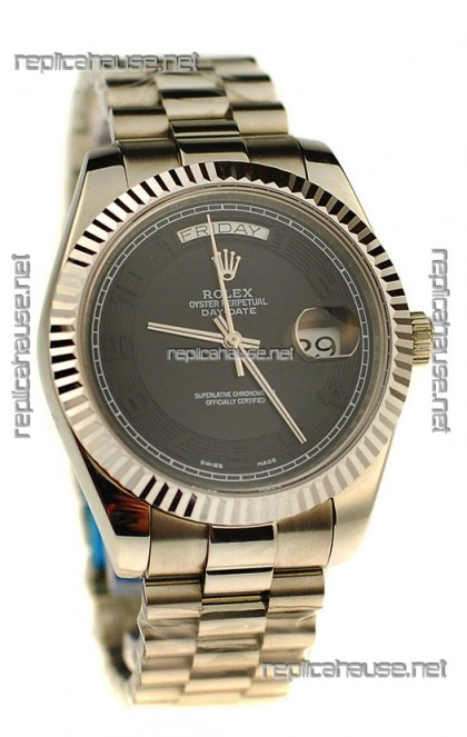 Rolex Day Date Silver Swiss Replica Watch