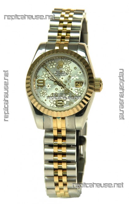 Rolex Floral Motif Datejust Ladies Replica Watch