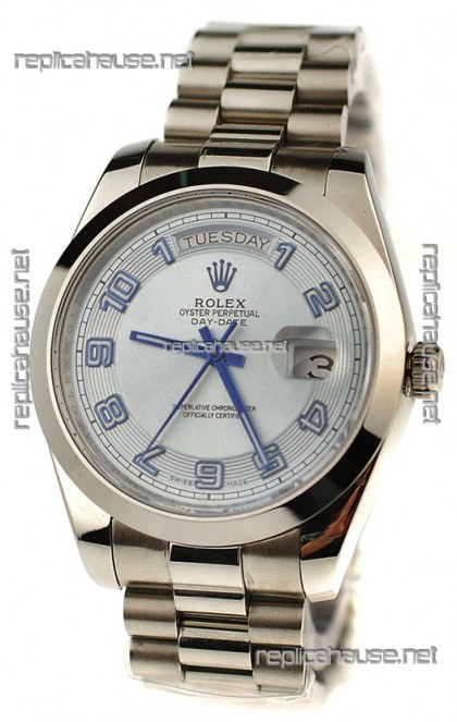 Rolex Day Date Silver Swiss Replica Watch