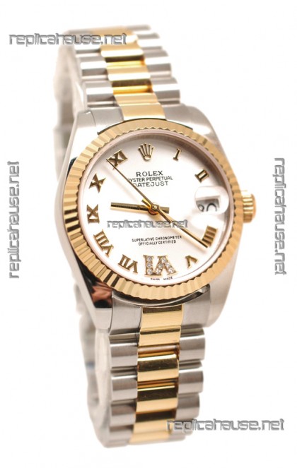Rolex Oyster Perpetual Datejust Diamonds VI Japanese Replica Watch -36MM
