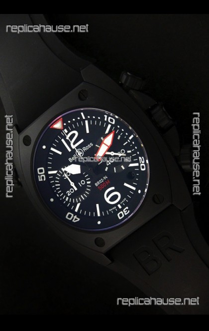 Bell and Ross BR-02 Tonneau Swiss Replica Watch in Black Dial