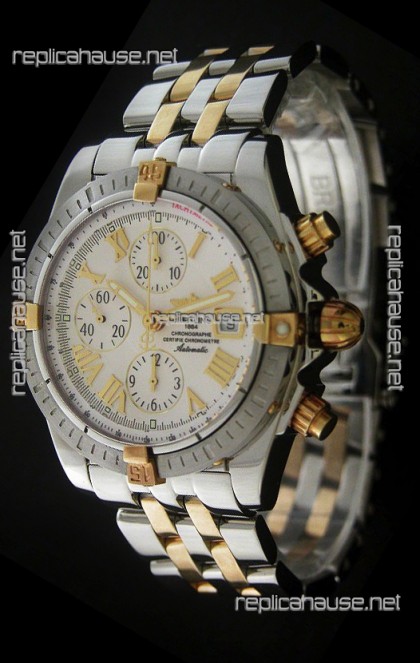 Breitling Chronomat Evolution Swiss Replica Watch in White Dial