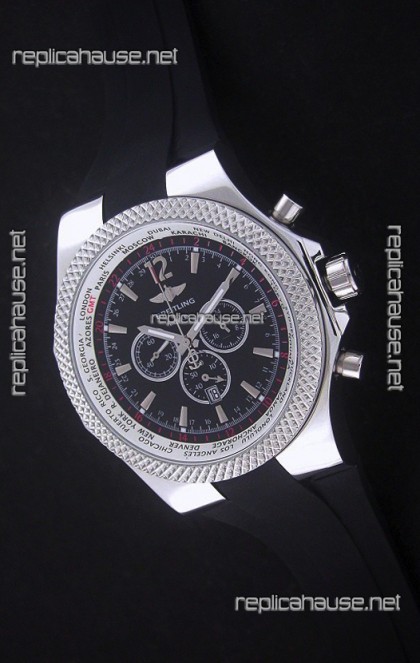 Breitling Bentley Chronograph Japanese Replica Watch in Black Dial