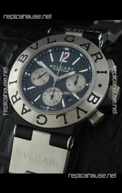 Bvlgari Fabrique en Suisse  Swiss Replica Titanium Watch in Black Dial