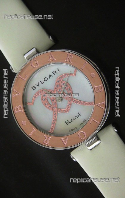 Bvlgari B.zerol Japanese Replica Quartz Watch  in White Dial