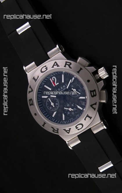 Bvlgari CH35 S Aluminium Japanese Replica Quartz Watch in Black Dial