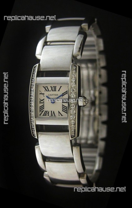 Cartier Tankissime Ladies Replica Watch in White Dial