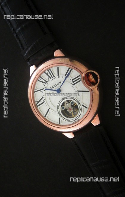 Cartier Ballon de Japanese Replica Watch  in Rose Gold Case