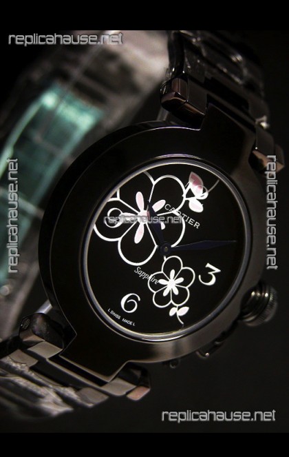 Cartier Pasha de Ladies Replica Watche in Black Dial