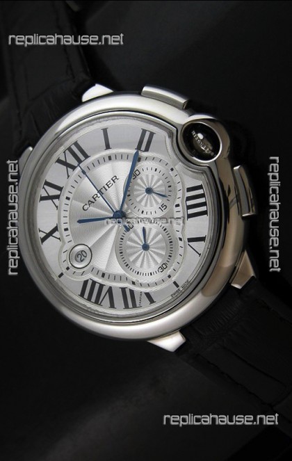 Cartier Ballon de Japanese Replica Watch in Silver White Dial