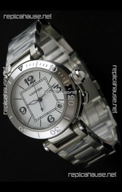 Cartier Pasha De Seatimer Japanese Quartz Watch in White Dial