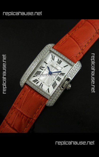 Cartier Louis Japanese Replica Ladies Diamond Watch