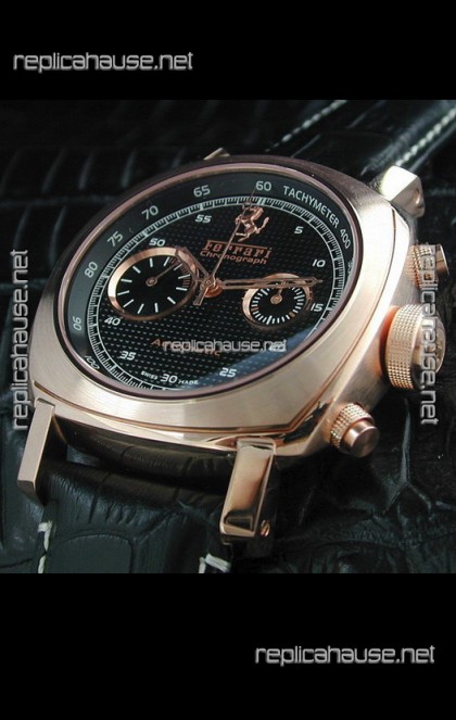 Ferrari Granturismo Swiss Replica Watch in Pink Gold Case