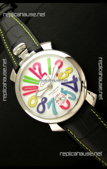 Gaga Milano Italy Japanese Replica Watch in Black Strap