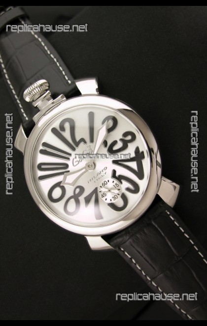 Gaga Milano Italy Japanese Replica Watch in Black Arabic Markers