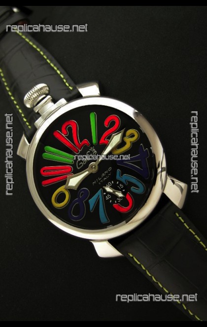 Gaga Milano Italy Japanese Replica Watch in Black Dial