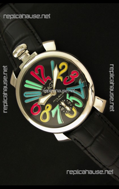 Gaga Milano Italy Japanese Replica Watch in Full Black