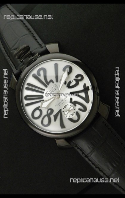 Gaga Milano Italy Japanese Replica PVD Watch in Black Markers