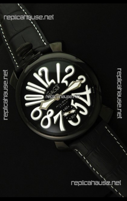 Gaga Milano Italy Japanese Replica PVD Watch in White Markers