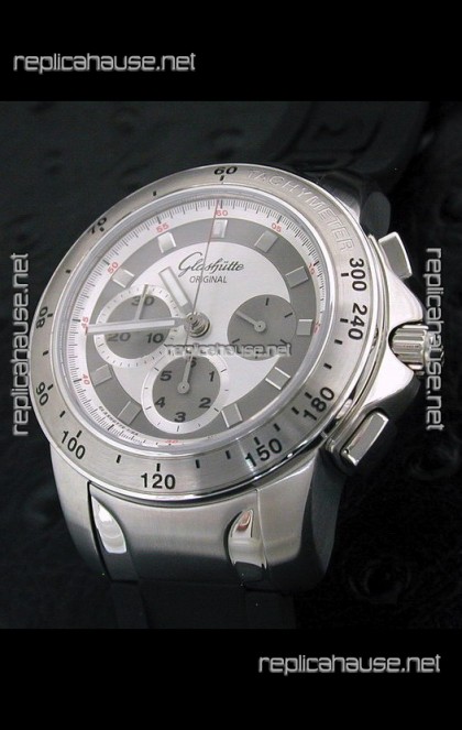 Glashuette Sport Evolution Swiss Chrono Watch in White Dial