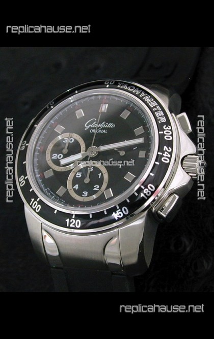 Glashuette Sport Evolution Swiss Chrono Watch in Black Dial