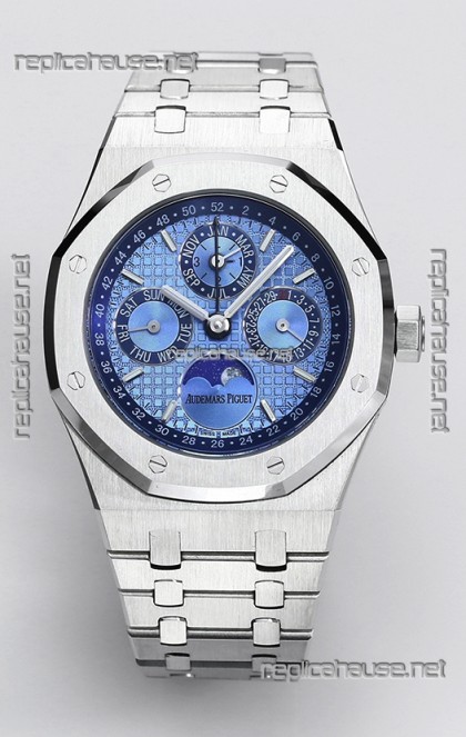 Audemars Piguet Royal Oak Perpetual Calendar Swiss Replica 904L Steel - Light Blue Dial 