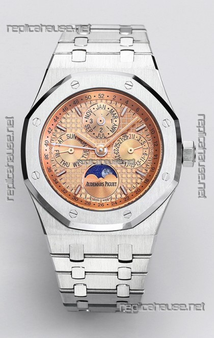 Audemars Piguet Royal Oak Perpetual Calendar Swiss Replica 904L Steel - Champange Dial