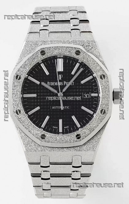 Audemars Piguet Royal Oak 15410BC 41MM Black Dial 904L Steel CALIBRE 3120 Movement 1:1 Mirror Replica