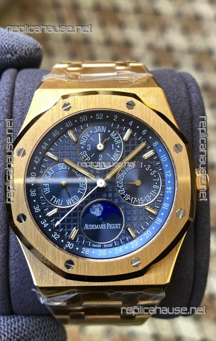 Audemars Piguet Royal Oak Perpetual Calendar Swiss Replica 904L Steel in Yellow Gold Casing