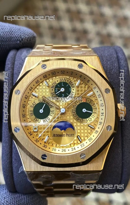 Audemars Piguet Royal Oak Perpetual Calendar Swiss Replica 904L Steel in Yellow Gold Casing