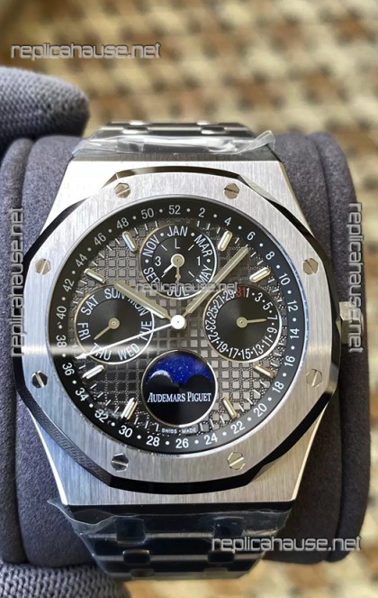 Audemars Piguet Royal Oak Perpetual Calendar Swiss Replica 904L Steel in Grey Dial 