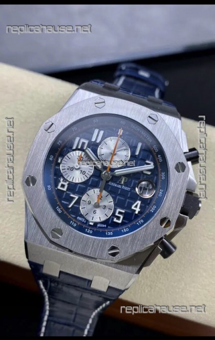 Audemars Piguet Royal Oak Offshore Blue Dial Chronograph 1:1 Mirror Replica Watch - 904L Steel