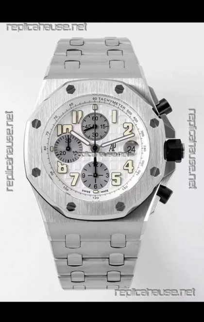 Audemars Piguet Royal Oak Offshore White Dial Chronograph 1:1 Mirror Replica Watch - 904L Steel