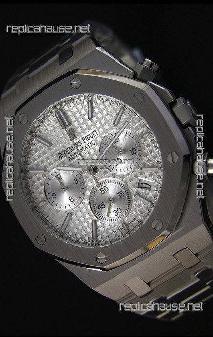 Audemars Piguet Royal Oak Chronograph Silver Toned Dial Swiss Quartz Replica Watch  - 41MM