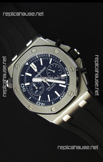 Audemars Piguet Royal Oak Offshore Diver Chronograph Swiss Quartz Replica Watch in Black Dial