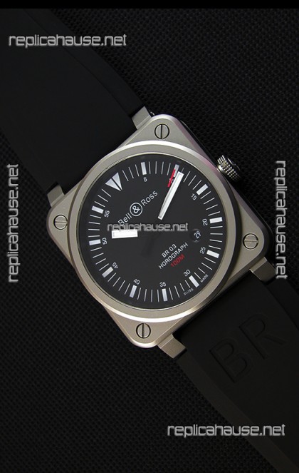 Bell & Ross BR03-92 Horograph Black Dial Swiss Rubber Strap 1:1 Mirror Replica Watch