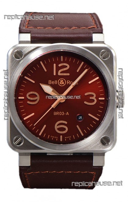 Bell and Ross BR03-A Golden Heritage Edition 904L Swiss Replica Watch 
