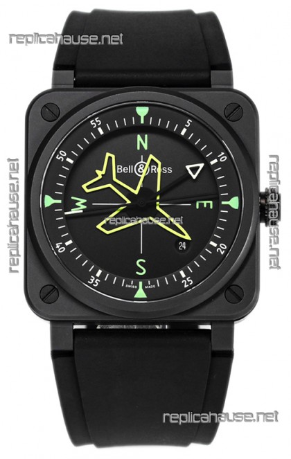 Bell and Ross BR03 Gyrocompass PVD Coated Swiss Replica Watch 41MM