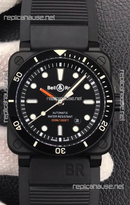 Bell & Ross BR03-92 Diver DLC Coated Black Dial Swiss Replica Watch 1:1 Mirror Replica