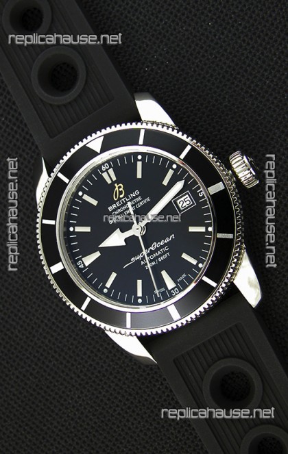 Breitling SuperOcean Heritage II B20 42MM Black Dial Black Bezel Swiss Replica Watch - 1:1 Mirror Edition