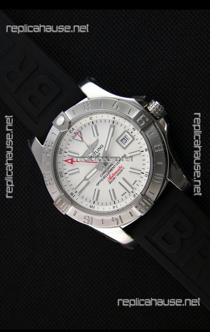 Breitling Avenger II GMT Swiss 1:1 Mirror Replica Watch in White Dial 