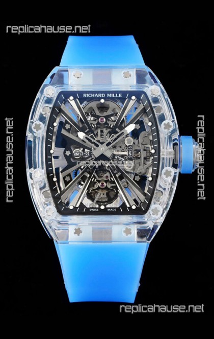 Richard Mille RM12-01 Sapphire Casing with Genuine Tourbillon Movement 1:1 Ultimate Replica