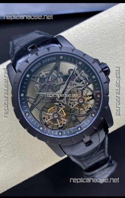 Roger Dubuis Excalibur Dual Tourbillon 1:1 Mirror Swiss Rose DLC Coating