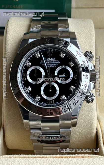 Rolex Cosmograph Daytona 116509 Black Dial Cal.4130 Movement - 904L Steel Watch