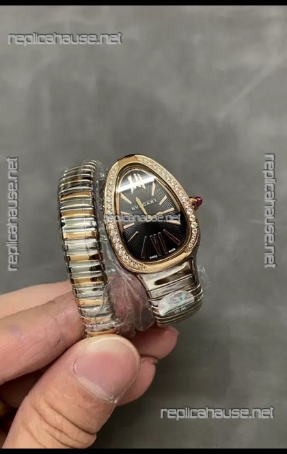 Bvlgari Serpenti Edition Two Tone Casing  Diamonds Bezel Watch in 1:1 Mirror Quality