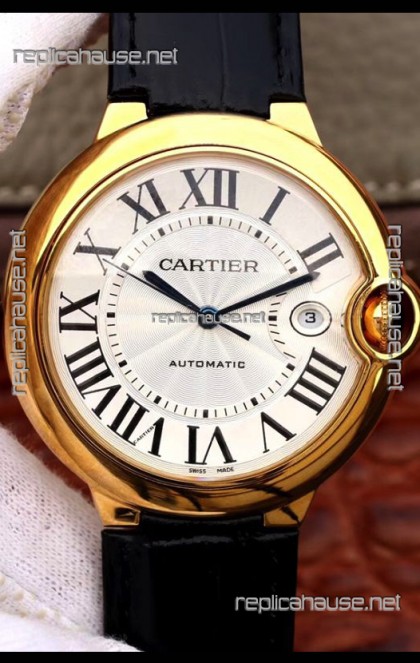 Ballon De Cartier Automatic 1:1 Mirror Replica Yellow Gold in 904L Steel Casing - 42MM