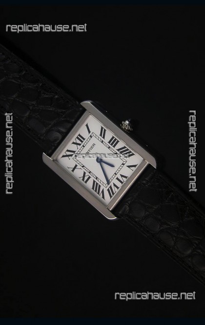 Cartier Tank Solo Swiss Quartz Leather Strap Mid Size 28MM Wide